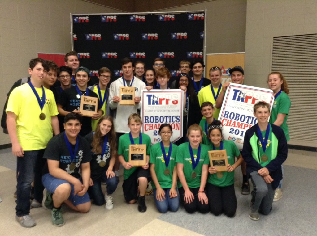 TAPPSbiz's tweet photo. TAPPS Robotic Championships Champions - Reicher Robotics - Reicher Catholic High School &amp; Saber Robotics - St. Gabriel's Catholic School https://t.co/VPmpTDgMxR