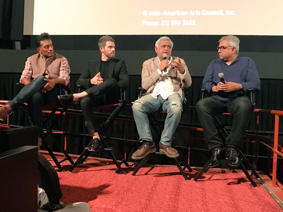 nyindianff's tweet photo. Post screening Q&amp;A for our closing night film #omerta #nyiff2018 @chhabs @mehtahansal https://t.co/DwQxdksIeO