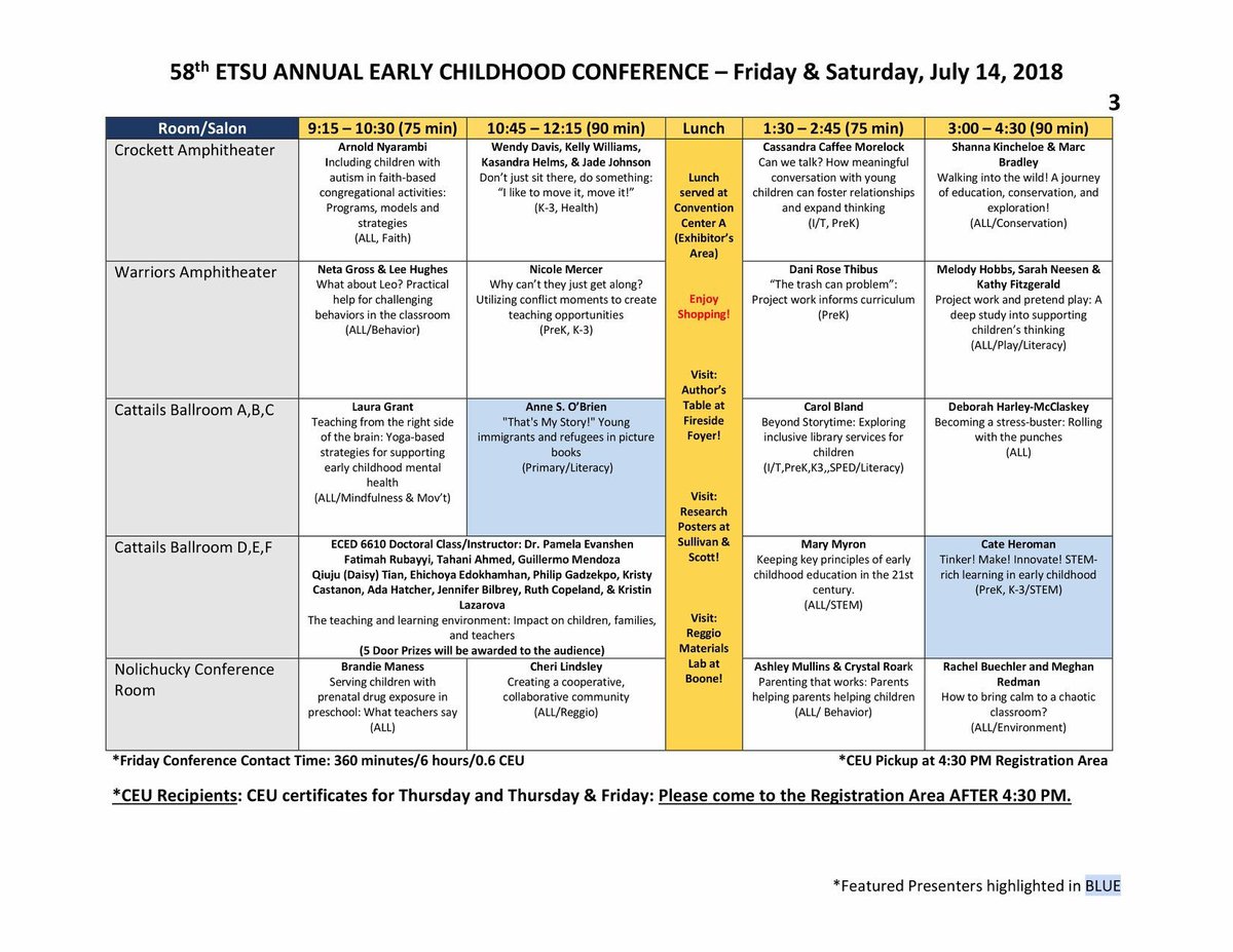 etsuEC's tweet photo. Attending our 2018 ETSU Conference? It’s almost summer! Take a look at our exciting presentations, and register before it’s too late! https://t.co/NTumUuQkyf
