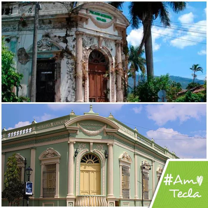 amotecla's tweet photo. En este sábado de transformación mostramos el antes y después de nuestro Palacio Municipal. https://t.co/Ei6o64Y6np
