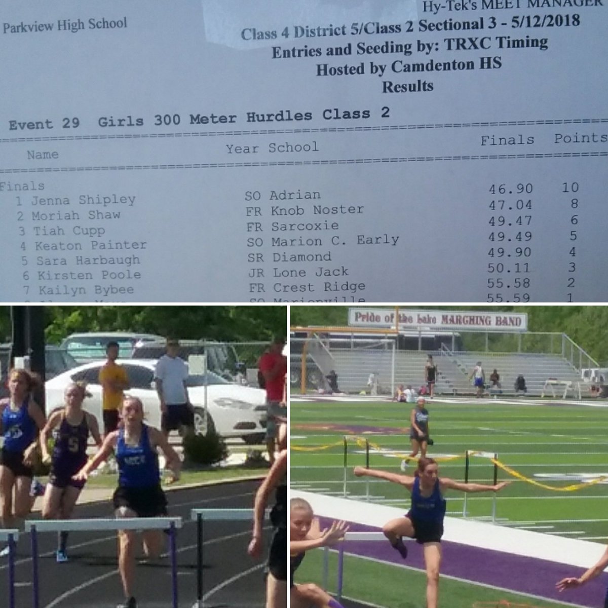 Coach_Mac63's tweet photo. Keaton finished 4th in the 300 Hurdles, advancing herself to the State competition! Nice job, Keaton! @MCEHighSchool @KPaint77 @DrJ_Carey @BHFPSports @scoreboardguy #MCEPride #MCELoves https://t.co/atDAlF5Ucz
