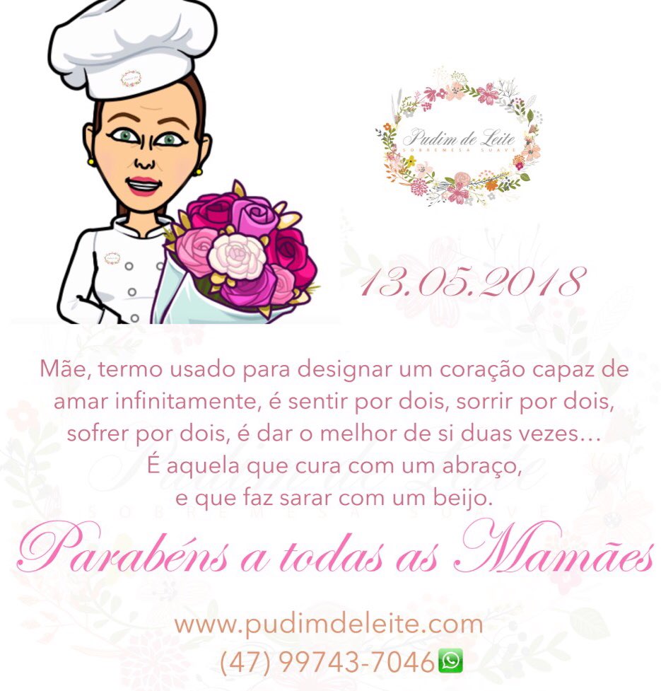 PudimdeLeite_ss's tweet image. 🍮🌿🌺❤️💗Parabéns a todas as Mamães!🌹🌼🌻🌸💐
.
#DiaDasMamães #ParabénsMamãe #PudimDeLeite🌿🌺 #🍮🌿🌺 #🛵🍮 #👩🏼‍🍳🍮 #🍮#SobremesaSuave #PudimGourmet #Docinhos #SemGlúten #DiskPudim #TeleEntregaDePudim #Lembrancinhas #PuddingInJar #DeliveryDeSobremesa #MeiaPraiaItapema