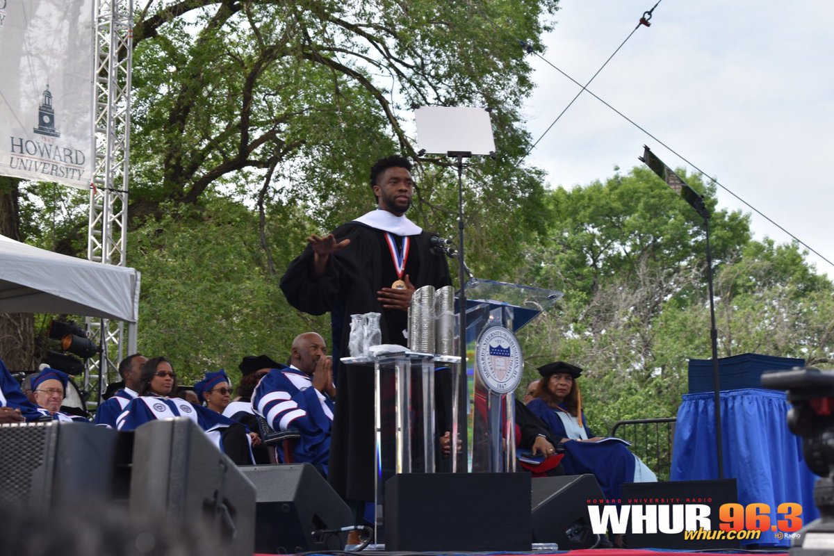 WHURfm's tweet photo. @chadwickboseman Delivers @HowardUโs 2018 Commencement Speech
See more pics and video at https://t.co/4xIY5lyM7H. #howarduniversity #howardgrad18 #howardu #chadwickboseman https://t.co/Z4QUTOiXUF