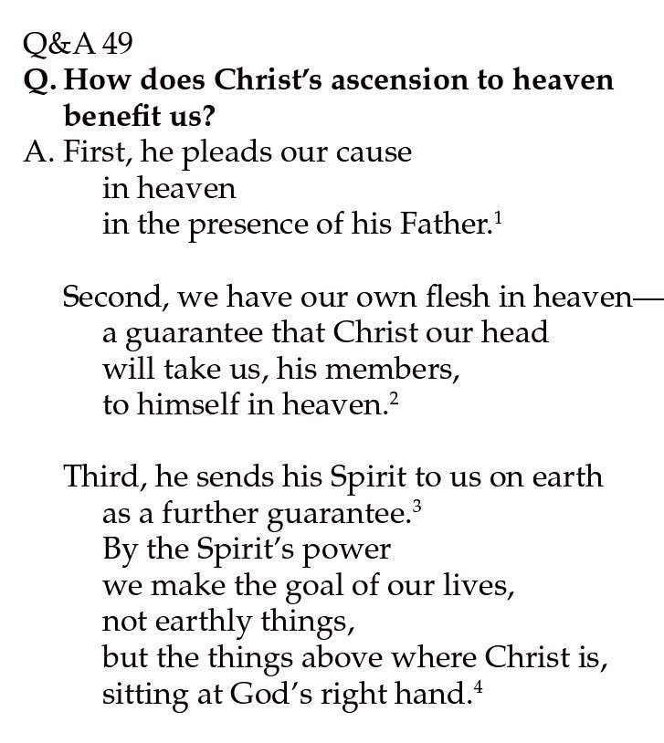 How does Christ’s ascension to heaven benefit us?