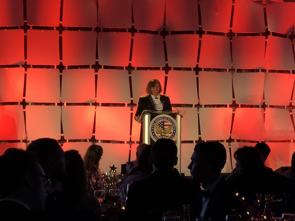 LGBTQ_Military's tweet image. We’re proud to have the nation’s highest ranking out #transgender #veteran — retired @USArmy Colonel Sheri Swokowski (@sswoko) — addressing the crowd tonight at #AMPAgala2018.