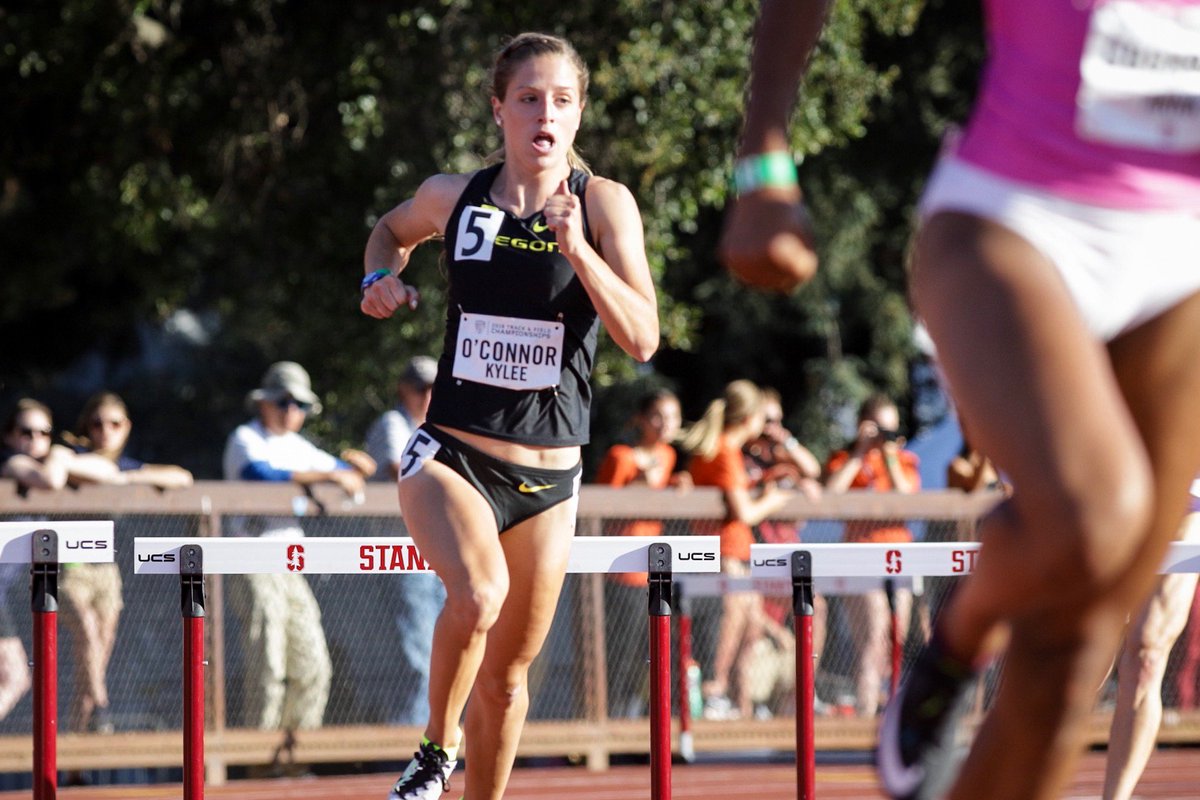 OregonTF's tweet photo. What a race for @kyleethemightee as she runs a HUGE PR of 58.27 in the 400m hurdles, the second-fastest time in the field and No. 2 mark in Oregon history!! She is on to tomorrow's #Pac12TF final #GoDucks https://t.co/UBSLyYjFT9