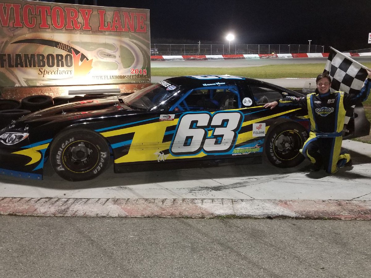 Congrats to <a href="/HudsonNagy/">Hudson Nagy</a> &amp; <a href="/nagyracing36/">Nagy Racing</a> on the Pro Late Model feature win tonight at Flamboro Speedway