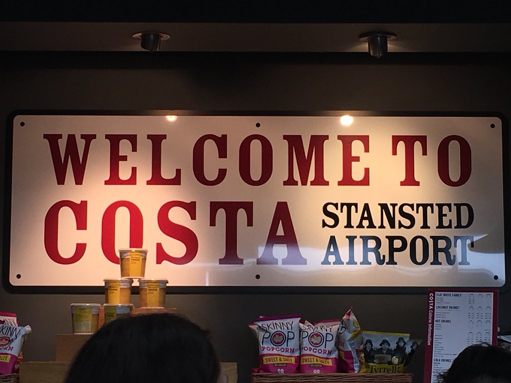 Sweeet83's tweet photo. More than 10 minutes for a coffee! #costastansted #ineedcoffee #needstaff #tooslow @CostaCoffee https://t.co/NXuQcVjc7v