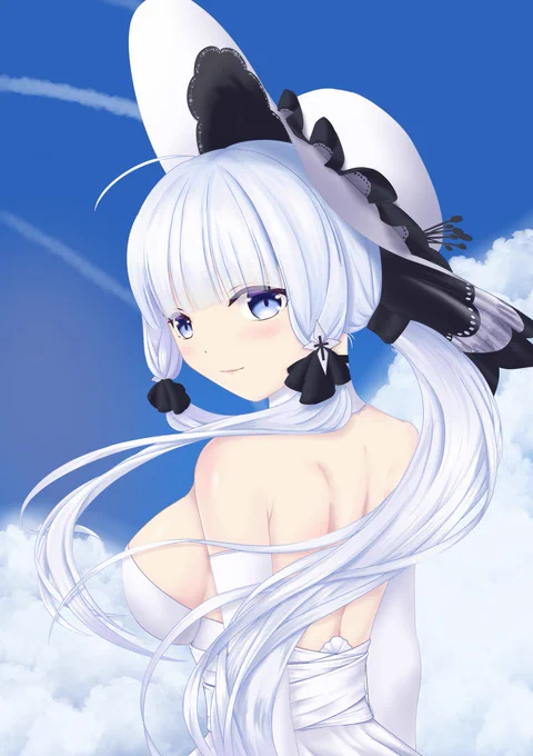 おっぱい背中イラストリアス #アズールレーン #アズレン #イラスト 