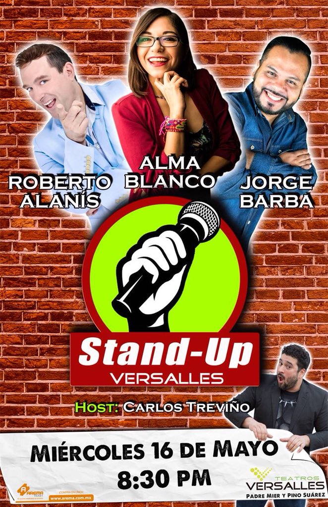 RodadaTv's tweet photo. Este miercoles 16 de mayo inicia temporada #StandUpVersalles con estos grandes @almablanco @_RobertoAlanis @Bluriberto @Pamonstruo @SOYIVANGZZ #jorgebarba @teatroversalles DALE RT!! #larodadatv #callatetegusta #comedia #Monterrey #México https://t.co/aYqkyHq5Qm