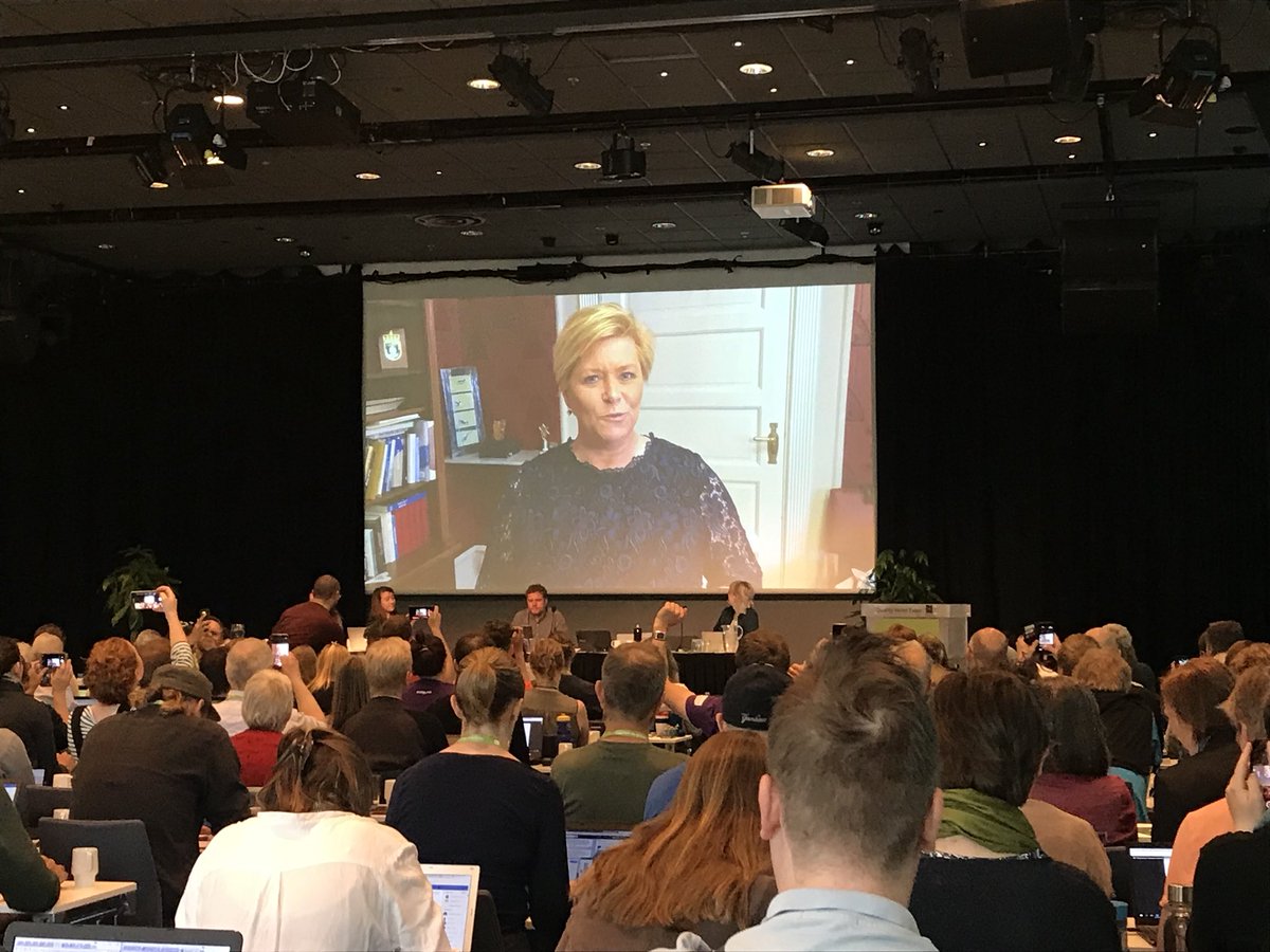 Her kommer @Siv_Jensen_FrP med en hilsen til MDG <a href="/Partiet/">Miljøpartiet De Grønne (MDG)</a> på #mdglm