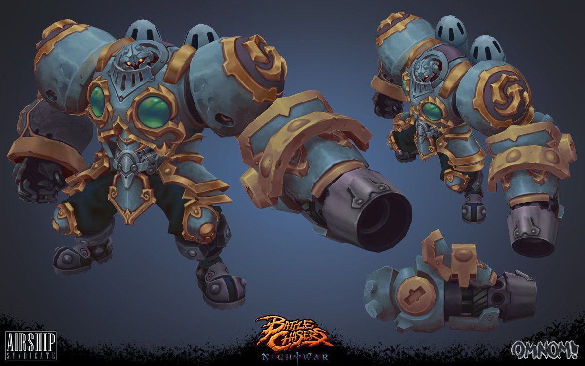 Ulkhror's tweet photo. Official 3d models for #BattleChasers #Nightwar by @AirshipSyn and OMNOM! workshop (2017): #Calibretto, #Gully and #Garrison
#NintendoSwitch release in 2 days!⚔️ #JRPG 😎
https://t.co/HP6TWT7eGL https://t.co/pyXS5rVbLU