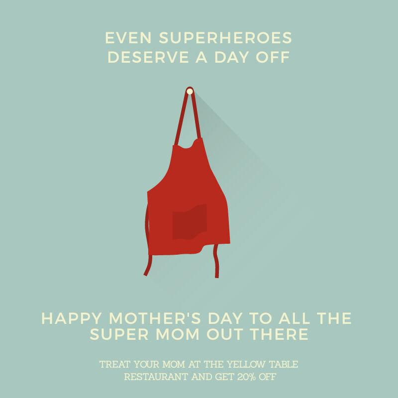 Happy Mother's day! #Treat your #mother at the Yellow table #restaurant #today and get a 20% off
.
.
.
.
.
.
.
#happymothersday #theyellowtable #aroundguwahati #Guwahati #guwahatioffer #northeastindia