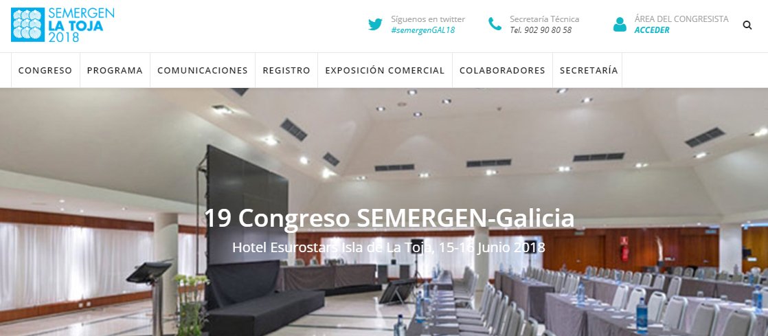SEMERGENap's tweet photo. Consulta avance de programa para el XIX Congreso de #AtenciónPrimaria @SEMERGENGal 
🔜 15 y 16 de junio en Isla de La Toja
✍️ https://t.co/OpJAd0IyCX https://t.co/BPy3YHMFGl