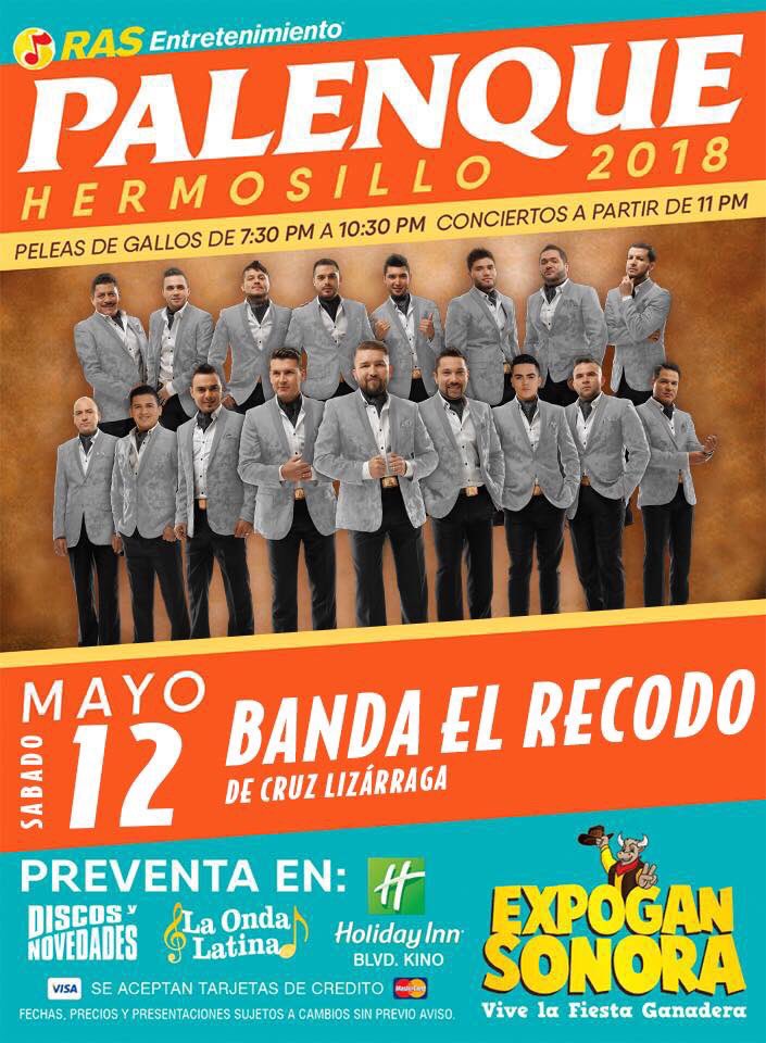 LuisIbarra_33's tweet photo. Nos vemos esta noche en el #Palenque de la #Expogan2018 de #Hermosillo #Sonora @ElRecodoOficial #RumboAl80 #Tour80Aniversario https://t.co/V4Z2UW81lW