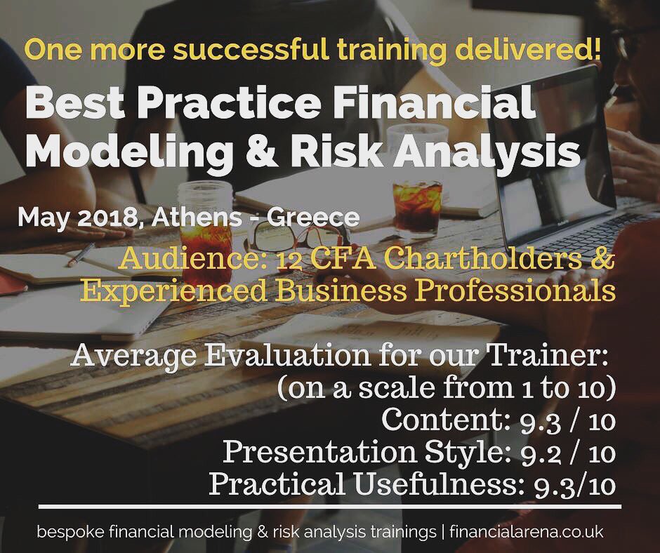 FinModelingEU's tweet photo. When you manage to get top evaluations from a group of 12 #CFA charterholders! #financialmodeling #experts #financialarena https://t.co/eeo78DHFSX