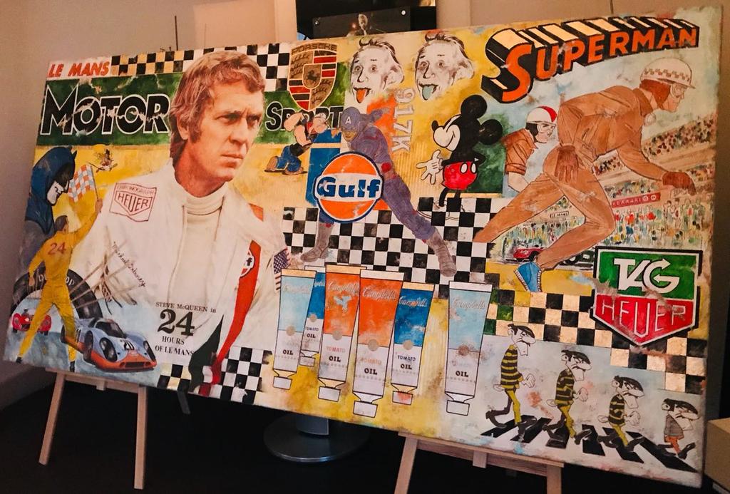odmag's tweet photo. Everything from #SteveMcQueen, #GulfRacing & @Porsche, to #AndyWarhol, #MichelVaillant & the #DaltonBrothers - all on one canvas! #MonacoGPHistorique #RofgoCollection https://t.co/e6lFA9sJEQ