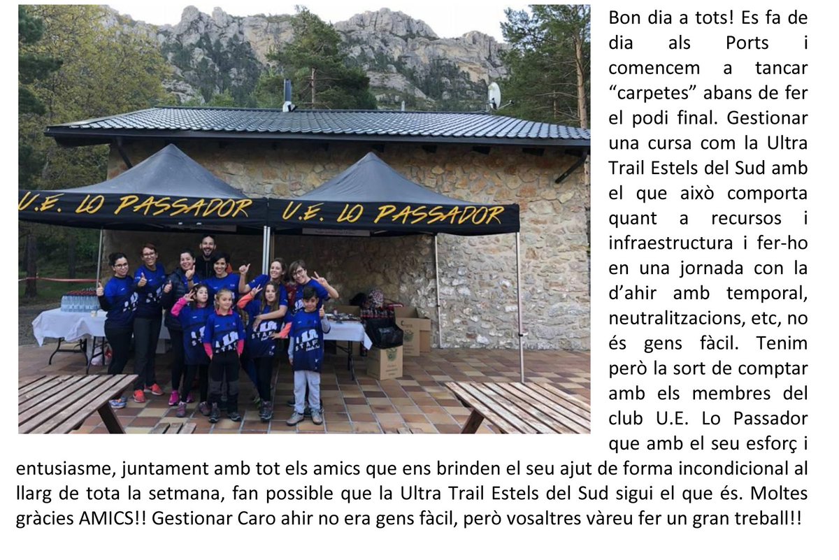 Bon dia a tothom des d'Arnes!
#ultratrailestelsdelsud #estelsdelsud #ultratrail <a href="/FEEC_cat/">FEEC</a> <a href="/AnetoNatural/">Aneto Natural</a> <a href="/RecuperationSP/">Recuperat-ion</a> <a href="/RenaultJGARAU/">Renault J.GARAU</a>