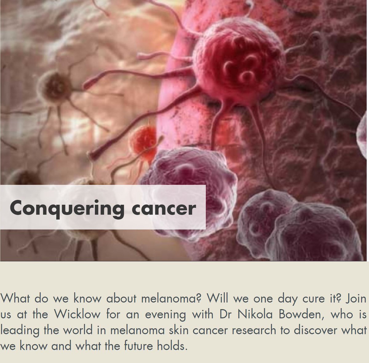 pintofscienceAU's tweet photo. Want to know know more about conquering cancer?... Join @nikolabowden tomorrow night at the Wicklow Armidale! https://t.co/qdMIaWIxHn