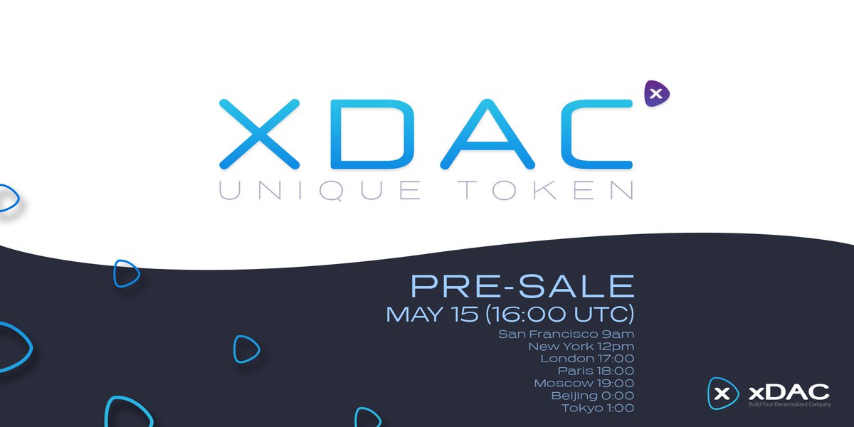 xDAC is hours away from building a comprehensive and automated platform for all business owners across the world. 
XDAC Token pre-sale starts on May 15 at 16:00 UTC. Join crowdsale at xdac.co  #xDAC, #ICO, #presale