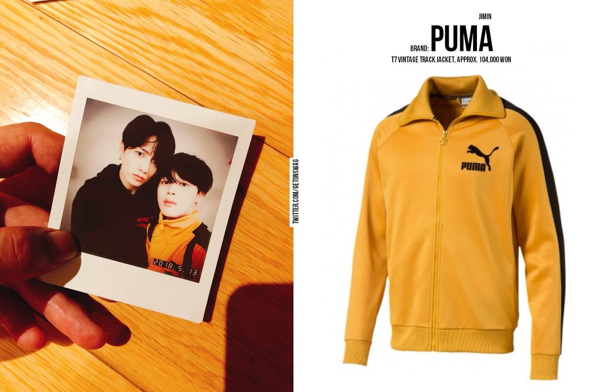 puma t7 vintage track jacket in yellow