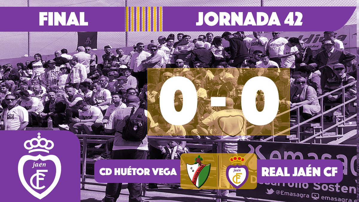 FINAL | 0-0 | ¡FINAAAAAAAAAAAAAAAAL! Empate que sirve al <a href="/RealJaenCF/">Real Jaén C.F.</a> para certificar su pase como tercer clasificado al Play Off de Ascenso a Segunda División B. ¡VAMOOOOS JAÉN! #JaénNuncaSeRinde #HuétorVegaRJ.