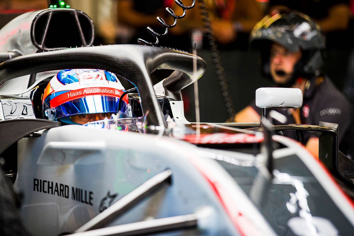 RGrosjean's tweet photo. Race day🏎️🏁💪
#r8g #SpanishGP
@HaasF1Team https://t.co/z9BQwGyH0X