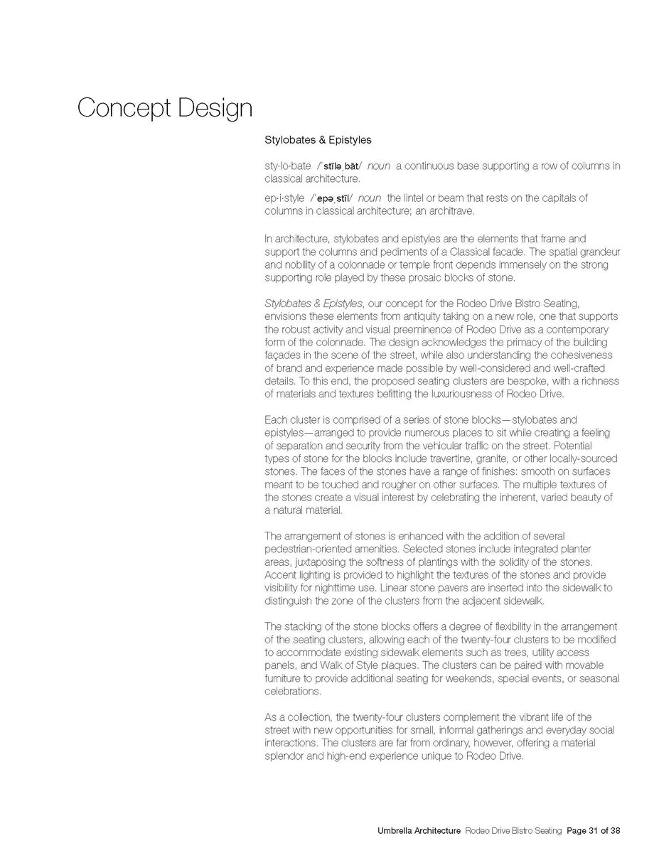 daveedkapoor's tweet photo. Stylobates &amp; Epistyles,
proposal for rodeo drive seating with @berryandlinne @LyricArch https://t.co/KrbxSSILwa