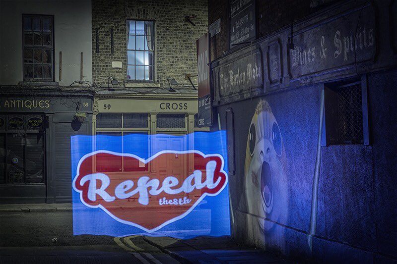 jnrbaker's tweet image. I tend to let my pictures do the talking... 

The corner of Francis Street &amp;amp; Mark's Alley. This is not a photoshopped overlay, it was created right there &amp;amp; then using a #pixelstick

Hat tip; instagram.com/cormacmcmullan…

#RepealTheEighth #repealthe8th #Ireland #Dublin