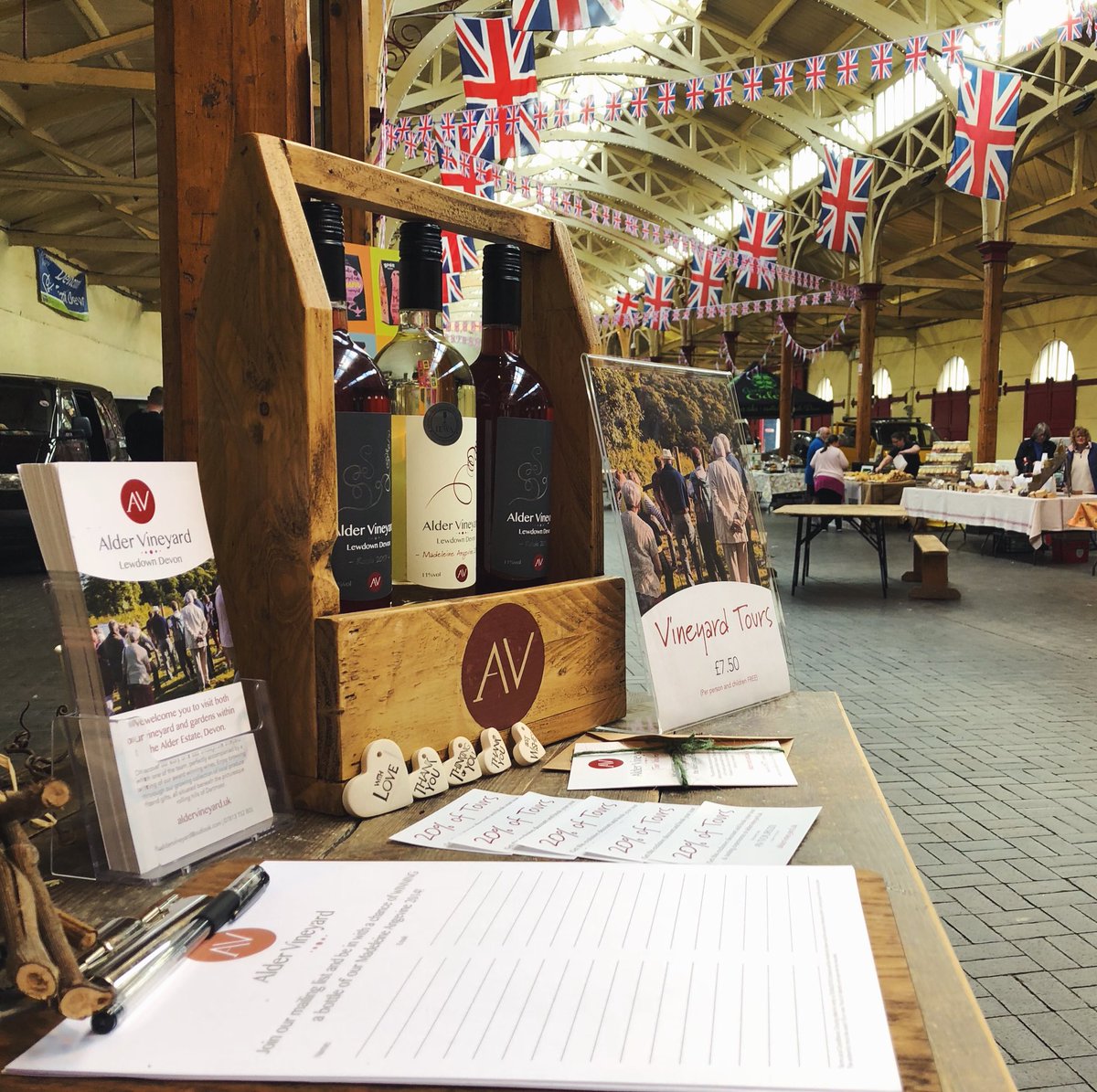 And it’s a go! Come on down to <a href="/RealFoodBarnsta/">Barnstaple Real Food</a> to give our latest #Englishwine a try and discover a whole range of fantastic #local products! 🍷🍇 #winesofthewestcountry