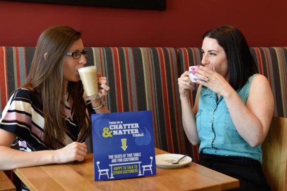 AgeUKHorshamD's tweet photo. The Chatty Cafe Scheme @chattycafe is helping to #endloneliness with chatter & natter tables for customers to sit & talk with other customers. @CostaCoffee now have these tables in some of their cafes. Do you think #chatternatter tables are a good idea? https://t.co/cnQbVS5urB https://t.co/vTLIL1gS9E