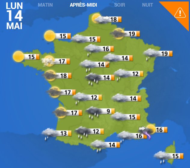 lachainemeteo's tweet photo. Demain lundi, il #pleuvra beaucoup du Grand-Est aux #Pyrénées sous des températures dignes d'une Toussaint. C'est dans le nord qu'il fera le plus beau et que la #douceur se réfugiera avec 21°C à #Valenciennes qui sera la ville la plus douce de France !   https://t.co/f3il5bVa1y https://t.co/7iCswFWvHB