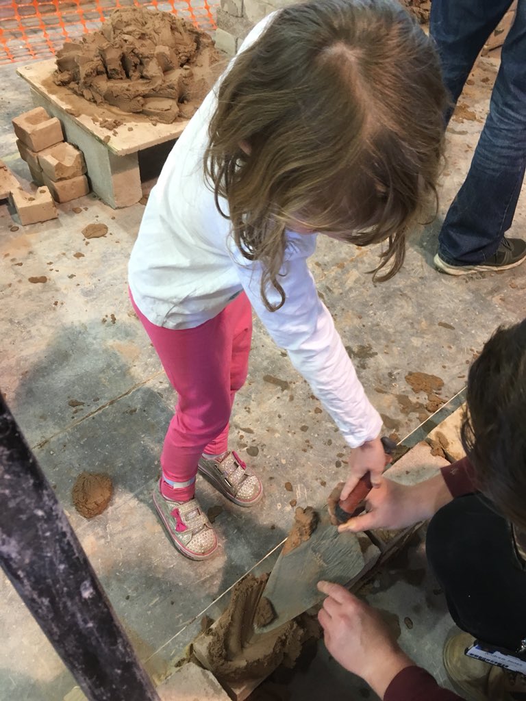 mummyonabudget's tweet image. Trying a bit of brick laying at the @Reaseheath Family Festival. #rh_construction #reaseheath
