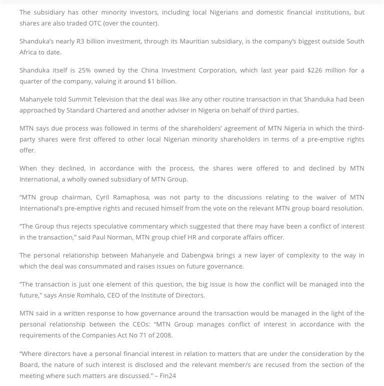 Read:This is hw President Cyril Ramaphosa bought his MTN Nigeria shares*South Africa is really a crime scene! #WakeUpBlackChild #SONA2020