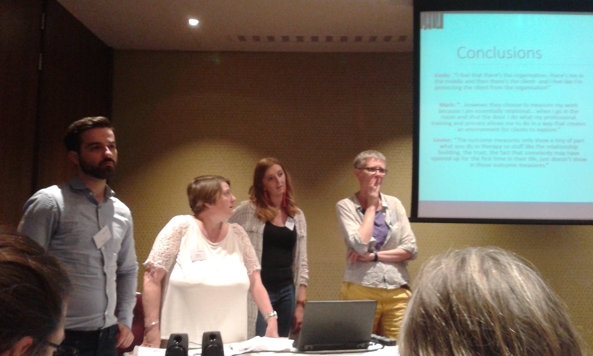 PCE_CfD's tweet photo. #BACPResearch18 Great symposium on PCE-CFD with @meaningof @emmatickle1 @sueprice101 and Gillian Proctor pictured here with her team. https://t.co/XmNYaav0l2