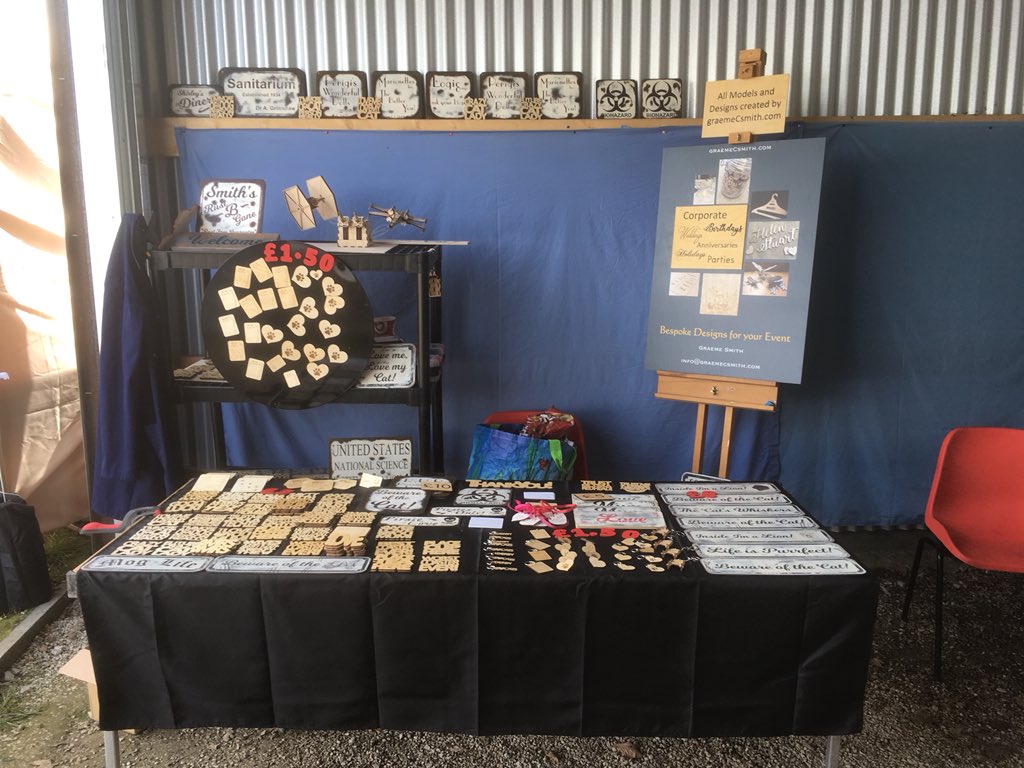 All set up for the Craft Faire <a href="/CatsProtection/">Cats Protection</a> near Ashbourne. Sun out even!!! #Craft