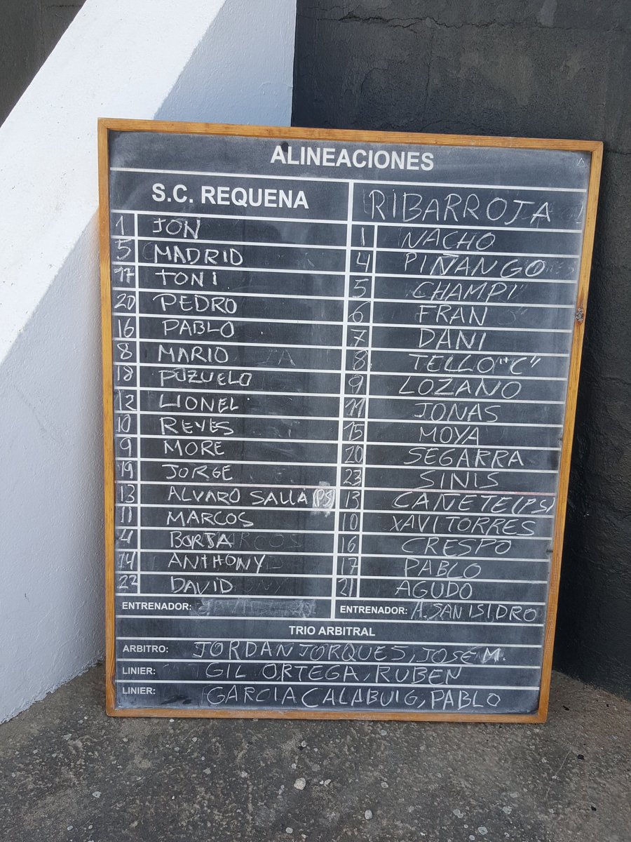 Alineaciones <a href="/screquena1928/">S.C. Requena</a>  vs <a href="/RIBARROJACF1942/">RIBARROJA C.F.</a>
