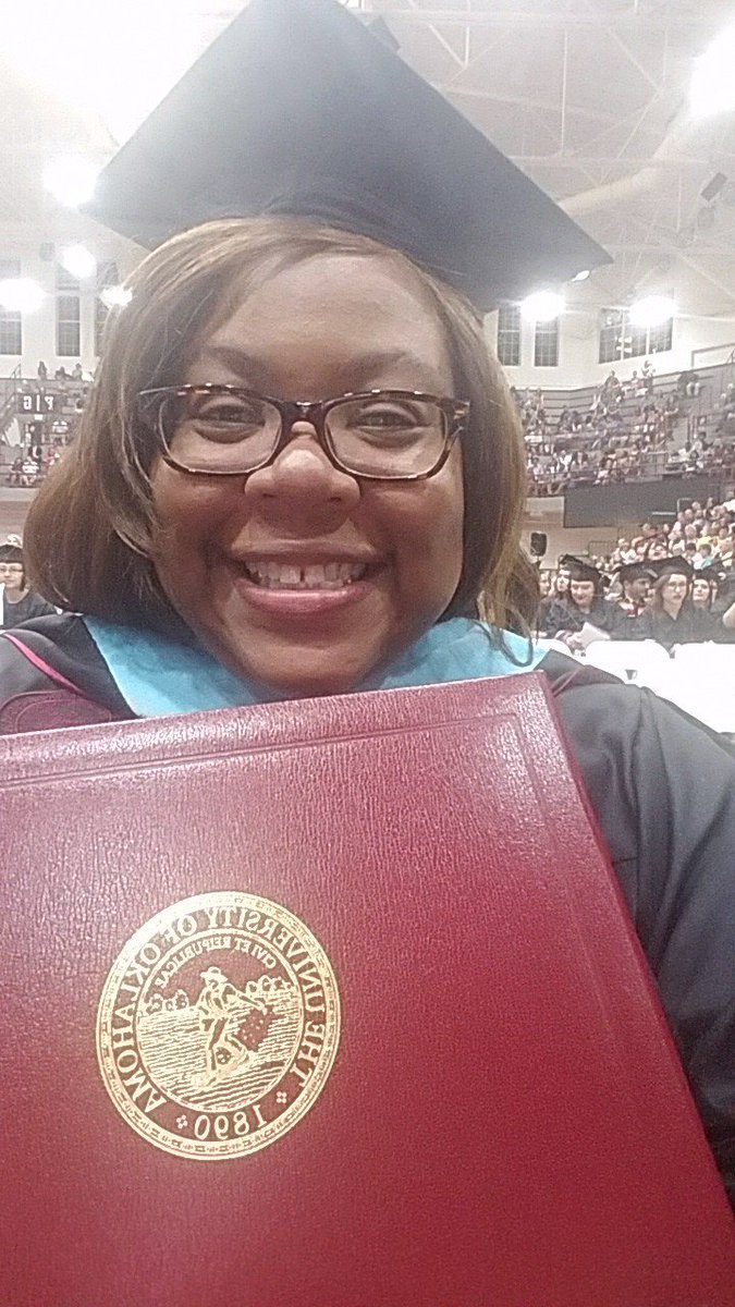 avadee1's tweet photo. On May 12, 2018, I received my master's degree in education from @UofOklahoma. Thank you @oueducation for allowing me to earn this. It was also great to finally meet @DeanGarn on stage. Thank you for your awesome speech about the need for civic engagement as educators. #OUGrad18 https://t.co/C64rtTF1zX