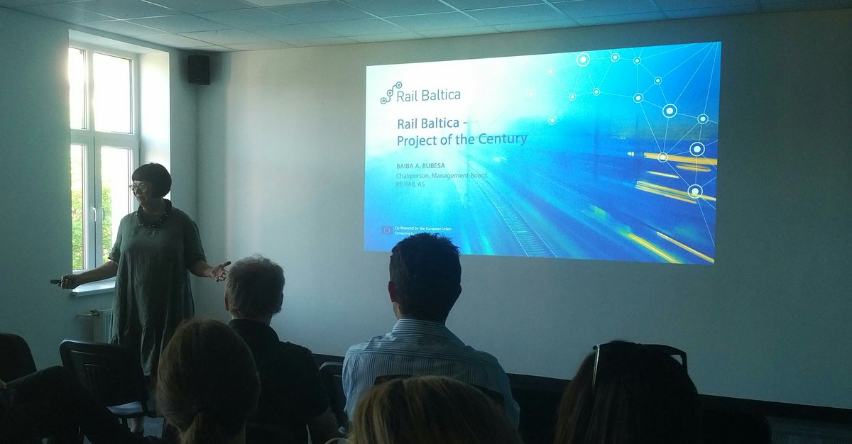 bladewing678's tweet photo. Yesterday ended with a presentation from Baiba A. Rubesa @rubesita from @RailBaltica introducing the project plans for the baltic conutries. The expected benefits far outweigh the costs. Here the money is spent, where it generates the largest benefits. @rbx2018 #rbx2018 https://t.co/zYSd0RNoLI