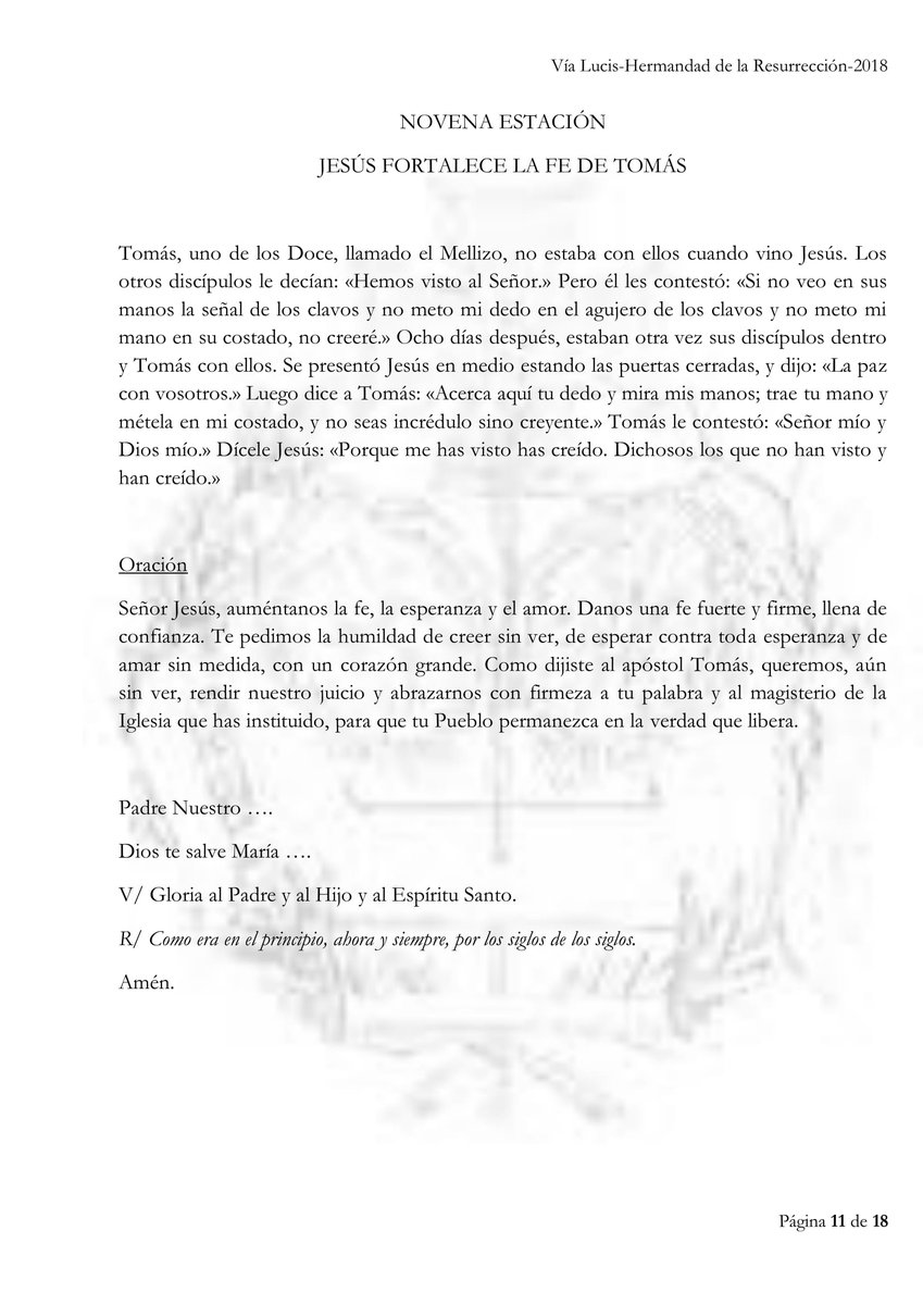 ResurrecionSFdo's tweet photo. TEXTOS DEL VÍA LUCIS CON JESÚS RESUCITADO (IV) https://t.co/zmrwMwMJWd