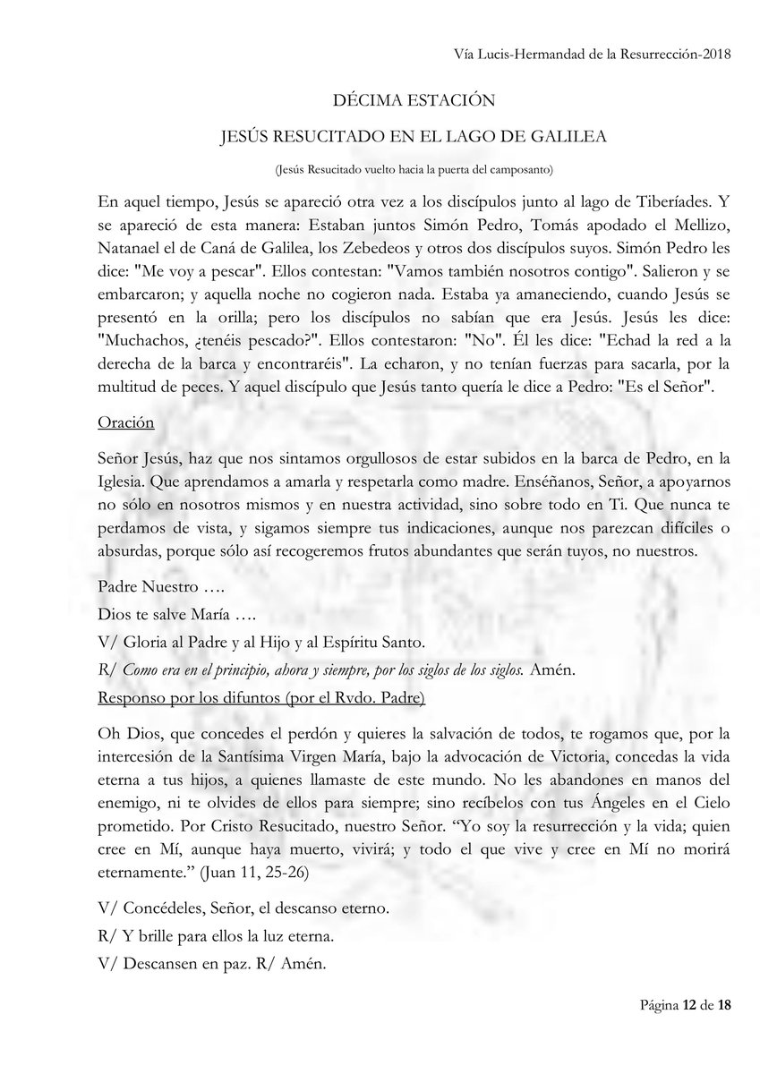 ResurrecionSFdo's tweet photo. TEXTOS DEL VÍA LUCIS CON JESÚS RESUCITADO (IV) https://t.co/zmrwMwMJWd