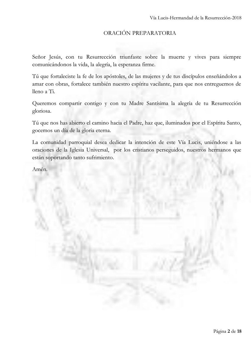 ResurrecionSFdo's tweet photo. TEXTOS DEL VÍA LUCIS CON JESÚS RESUCITADO (I) https://t.co/f3RMl7VS5U