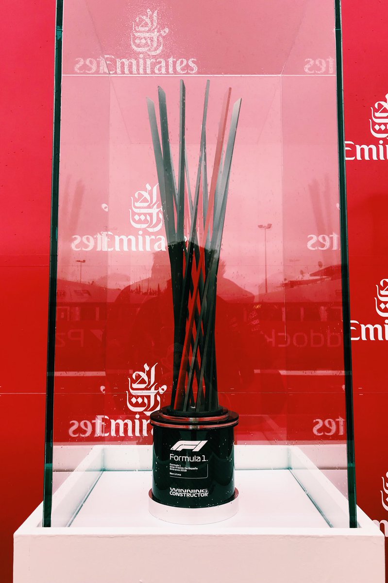 MercedesAMGF1's tweet photo. The big trophies... 🏆🏆

Who will take these home tonight?

We’ll find out in just a few hours! 

#SpanishGP 🇪🇸 #F1 https://t.co/4K4mxPqRzV