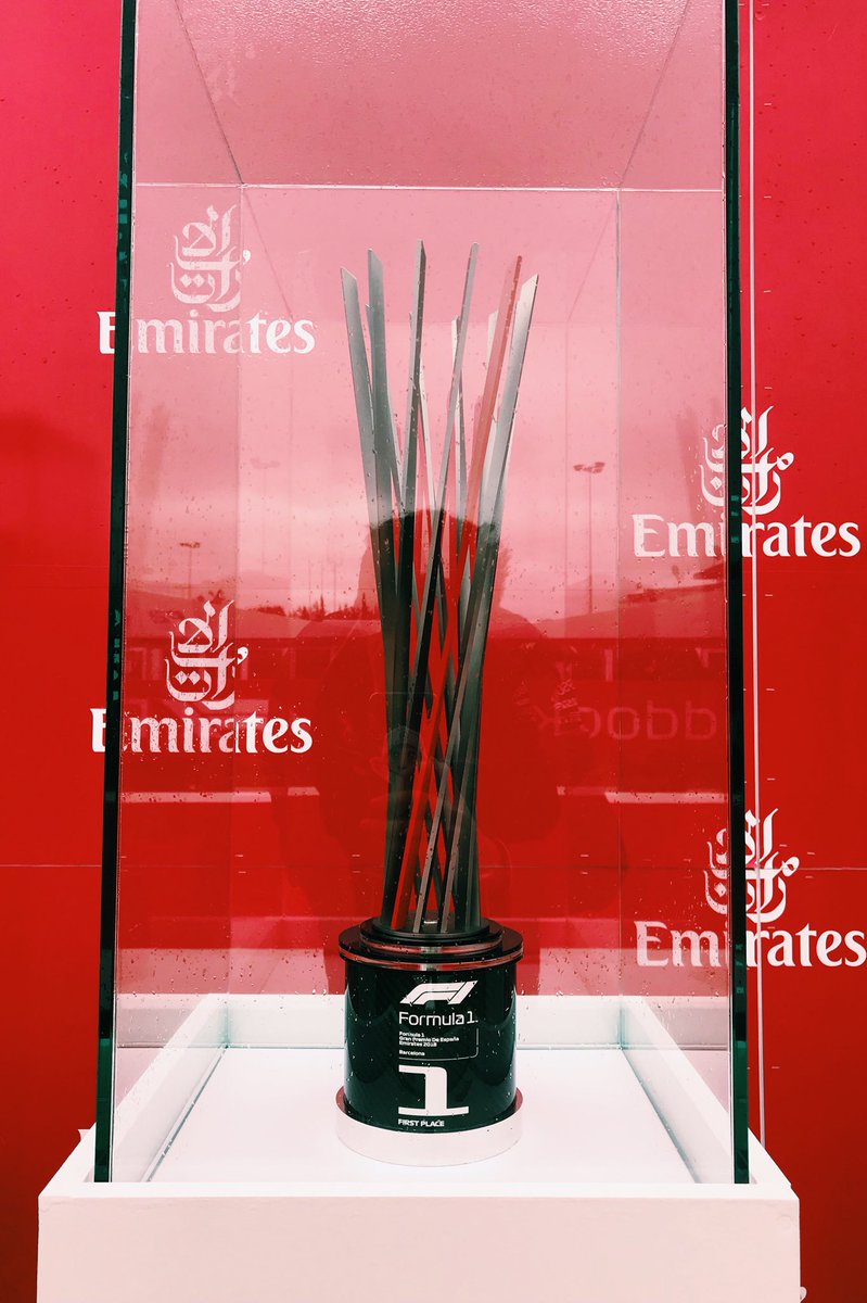MercedesAMGF1's tweet photo. The big trophies... 🏆🏆

Who will take these home tonight?

We’ll find out in just a few hours! 

#SpanishGP 🇪🇸 #F1 https://t.co/4K4mxPqRzV