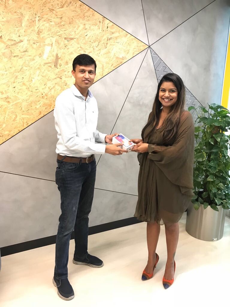 dxbontheblock's tweet photo. *ANNOUNCING OUR FINAL 3 WINNERS*
Congratulations to Dr Tanveer, @kgulechha and Akshat Sharma for being among the top 4 users of the Blocktech app @#FBSummit2018 winning an iPhone X📱Pictured with Conference Director @nisha_ramisetty
#DXBONTHEBLOCK https://t.co/CZ4FaEXQYi