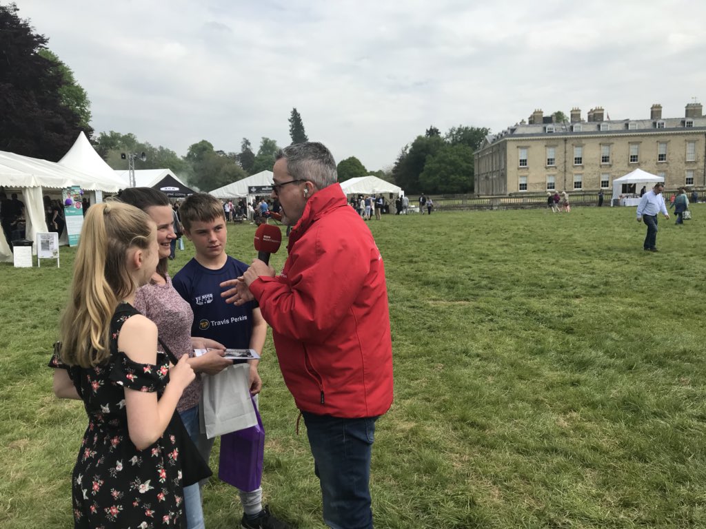 GillianMBrown's tweet photo. @Grifster96 catching up with @_dadimas &amp; some food festival lovers on @BBCNorthampton https://t.co/UIht9BfLZx