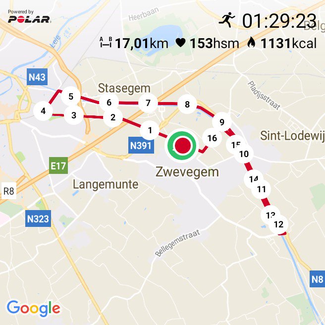 stijncoopman's tweet photo. Na een verlengd weekend met te veel eten en drank, even de grenzen verlegd. #norunninglimits #PolarM400 https://t.co/9pRiPQOILW