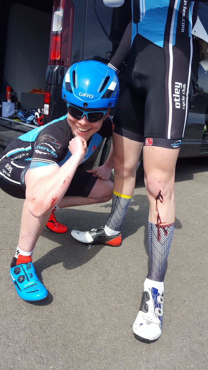 Fast race at Clitheroe Joe Tom and Harry riding. Tom and Harry crashed on 5th of 14 laps. Harry out of race Tom managed to chase on and got top ten in sprint. Joe had a dig lap lap finished in bunch
<a href="/OtleyCycleClub/">Otley Cycle Club</a>