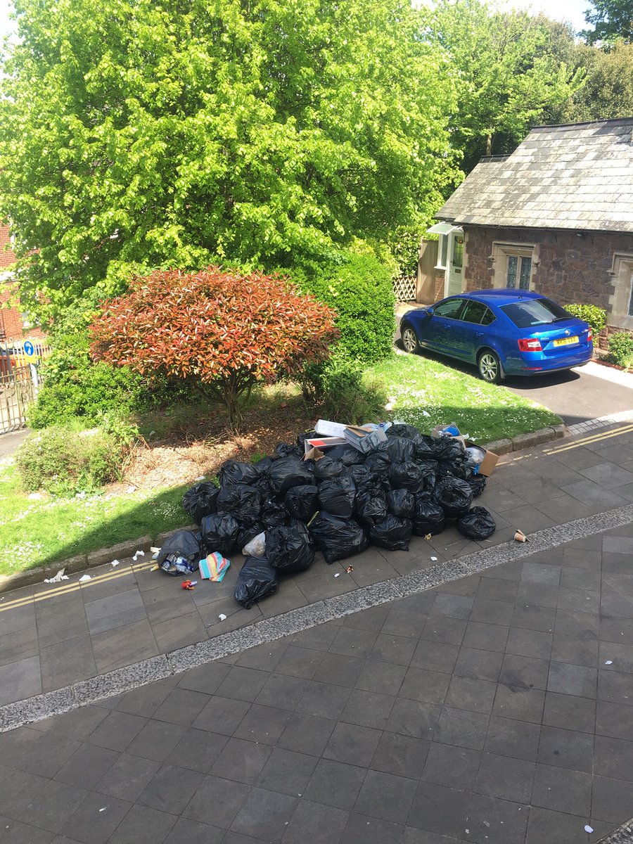 Robertajk's tweet photo. @ExeterCouncil this pile of rubbish has been left by the park outside my building since yesterday, any idea when it’s being sorted? https://t.co/M20EbqX377