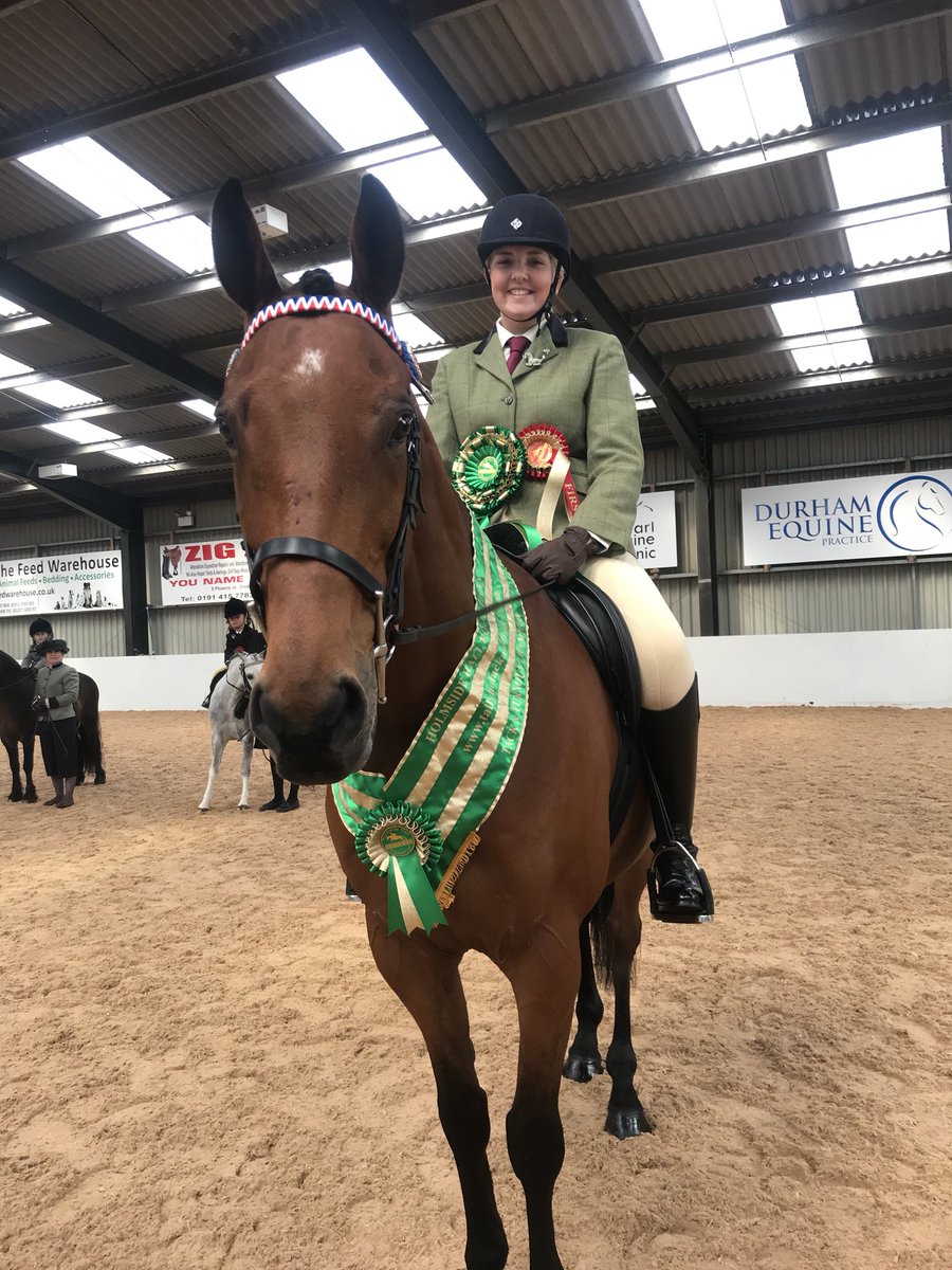 HolmsideHall's tweet photo. Tack &amp; Turnout Champion 🏆 is Shelby Atkinson &amp; Bourbondi.
Reserve Champion is Sophie Brooks &amp; Mary.
Well done 🐎  #holmsidehall #showing @TALLYHOTACKTOGS @HolmsideHall https://t.co/hXCyUGhqIo